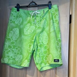 FullSand Lime Green Tropical Men's Board Shorts